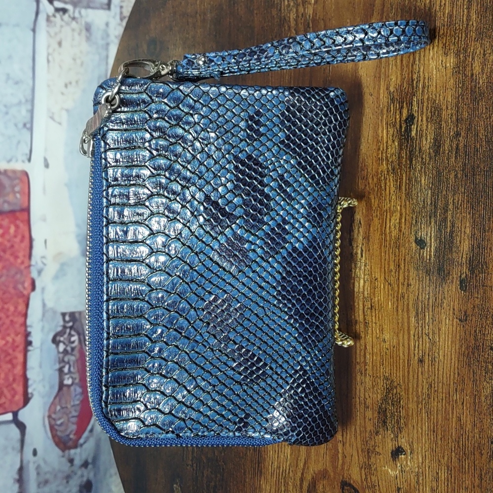 Python Embossed Faux Leather Wristlet/Wallet - Picture 3 of 7
